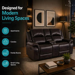 Load image into Gallery viewer, Katie Faux Leather 2-Seater Manual Recliner Loveseat - Espresso
