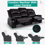 Load image into Gallery viewer, Katie Faux Leather 3-Seater Manual Recliner Sofa - Espresso
