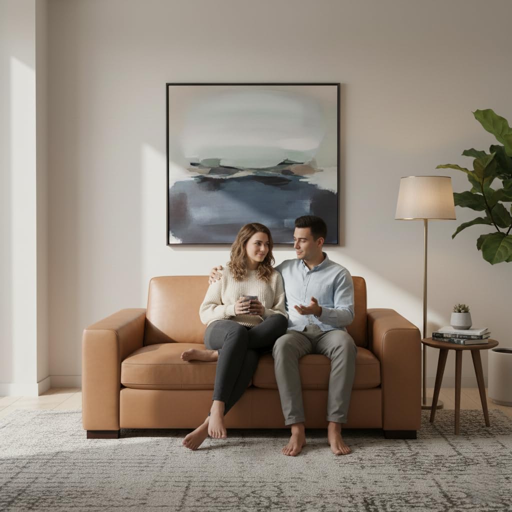 Freya Genuine Leather Oversized Loveseat