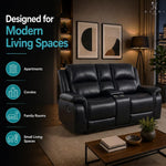 Load image into Gallery viewer, Katie Faux Leather 2-Seater Manual Recliner Loveseat - Black

