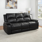 Load image into Gallery viewer, Katie Faux Leather 3-Seater Manual Recliner Sofa - Black
