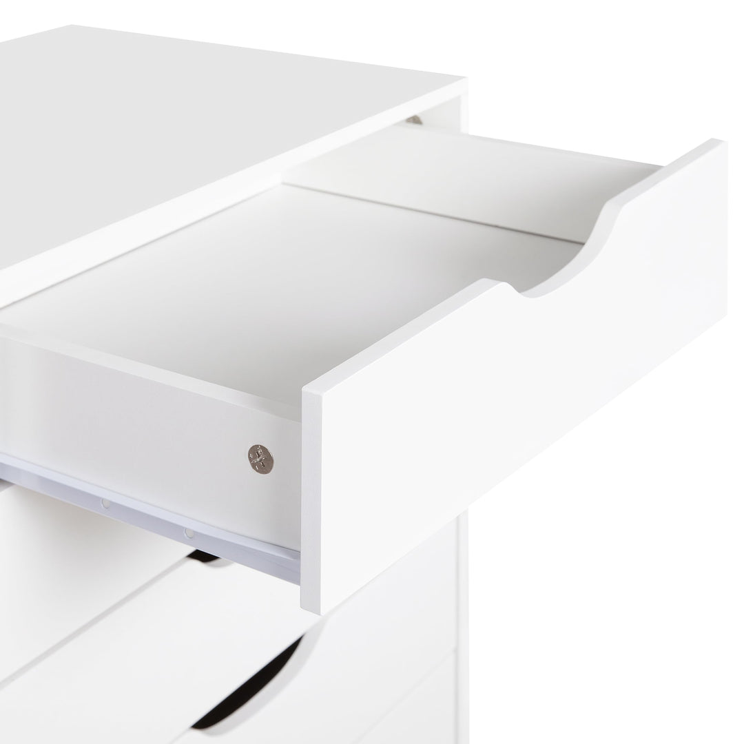 Bianca 9-Drawer Vertical Storage Cabinet with Tabletop - White