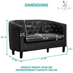 Load image into Gallery viewer, Emma Tufted Barrel Loveseat with Faux Leather Upholstery

