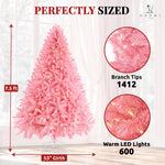 Load image into Gallery viewer, Martina Pink Pre-Lit Christmas Tree with Warm Lights - 7.5 ft
