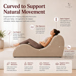 Load image into Gallery viewer, Leticia Ergonomic Yoga Chaise Lounge for Deep Stretching - Mocha

