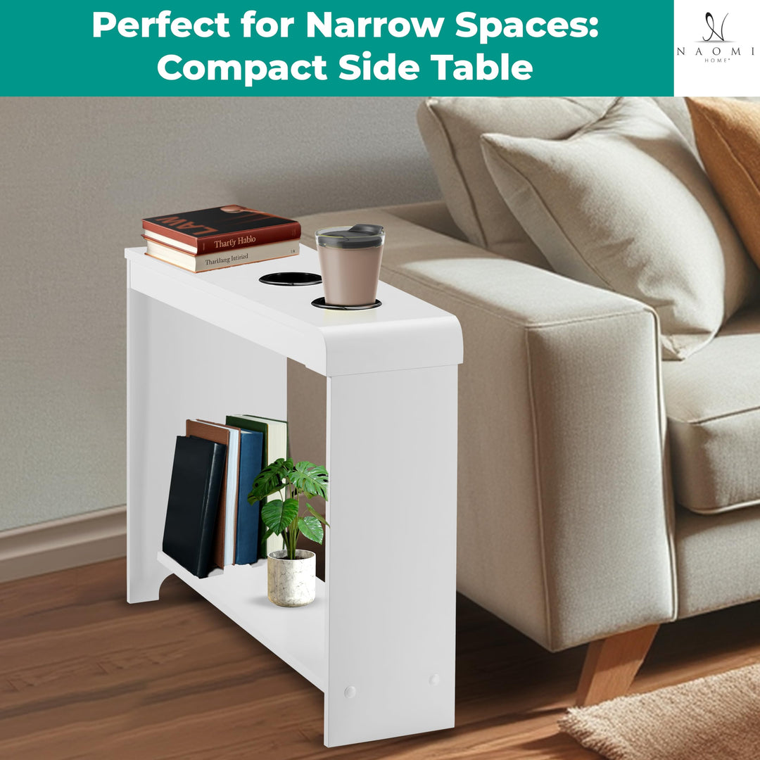 Jade Modern Nightstand - Charging Station with USB Ports & Outlets - White