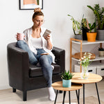 Load image into Gallery viewer, Emma Set of 2 Button-Tufted Faux Leather Barrel Chairs - Espresso
