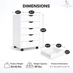 Load image into Gallery viewer, Taylor 5-Drawer Storage Cabinet with Wheels &amp; Tabletop - White
