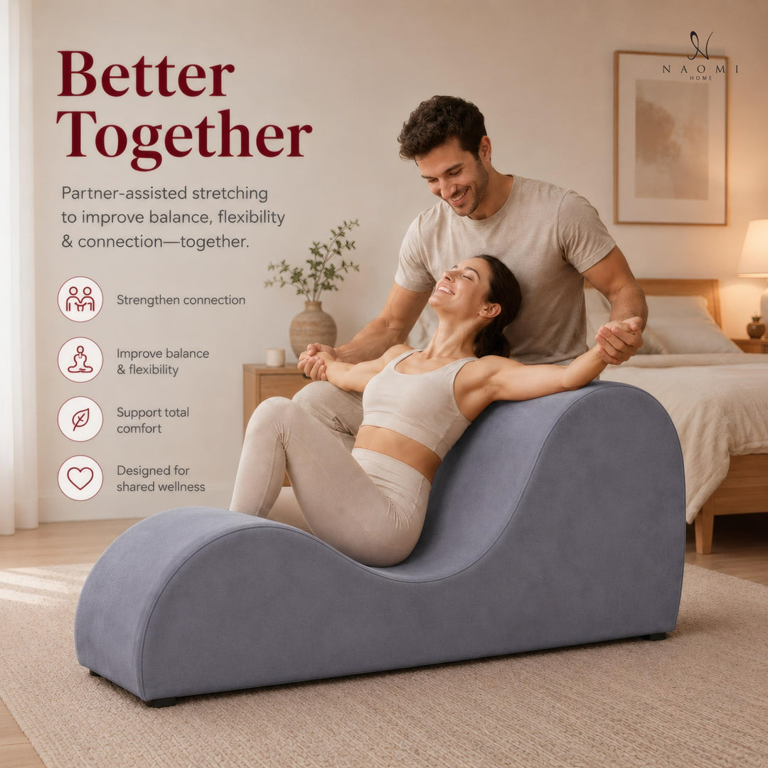 Leticia Ergonomic Yoga Chaise Lounge for Deep Stretching - Gray
