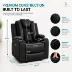 Load image into Gallery viewer, Chicago Power Recliner with LED Lights &amp; USB Charging - Black
