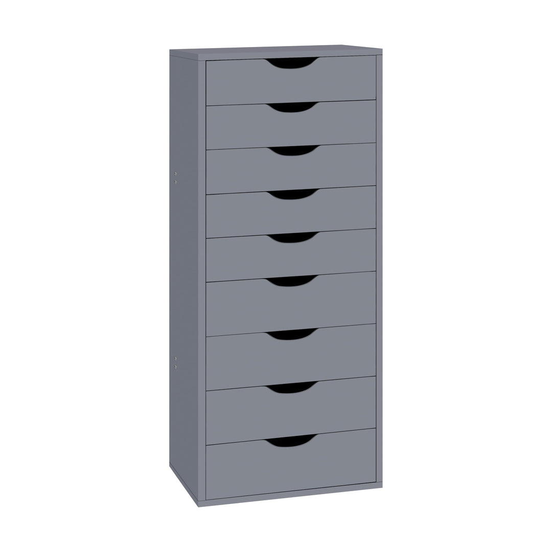 Debbie 7-Drawer Storage Cabinet with Wheels & Tabletop - Gray
