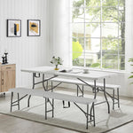 Load image into Gallery viewer, Rectangular Resin Folding Table with Carry Handle - 6 ft
