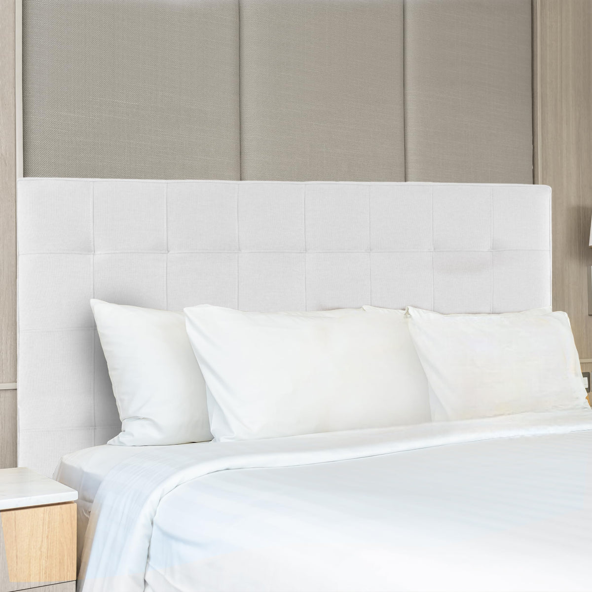 Jessenia upholstered headboard for full queen   white