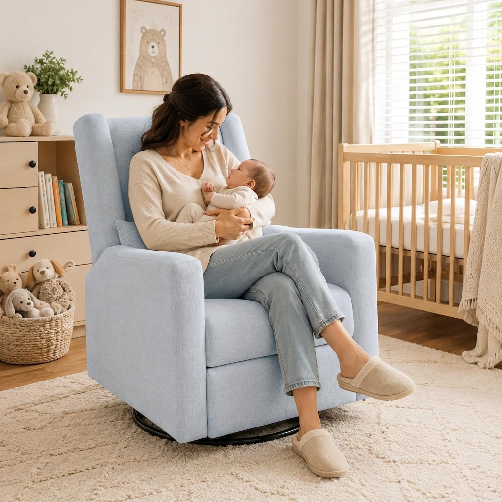 Tanya Power Swivel Glider Recliner with USB Port - Light Gray