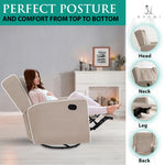 Load image into Gallery viewer, Odelia Swivel Rocker Recliner with Adjustable Footrest - Mocha
