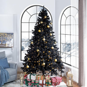 Dakota Black Pre-Lit Christmas Tree with Warm Lights - 9 ft