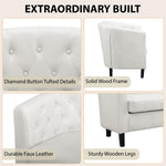 Load image into Gallery viewer, Emma Tufted Barrel Loveseat with Faux Leather Upholstery
