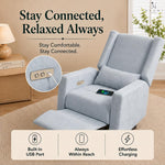 Load image into Gallery viewer, Tanya Power Swivel Glider Recliner with USB Port - Light Gray
