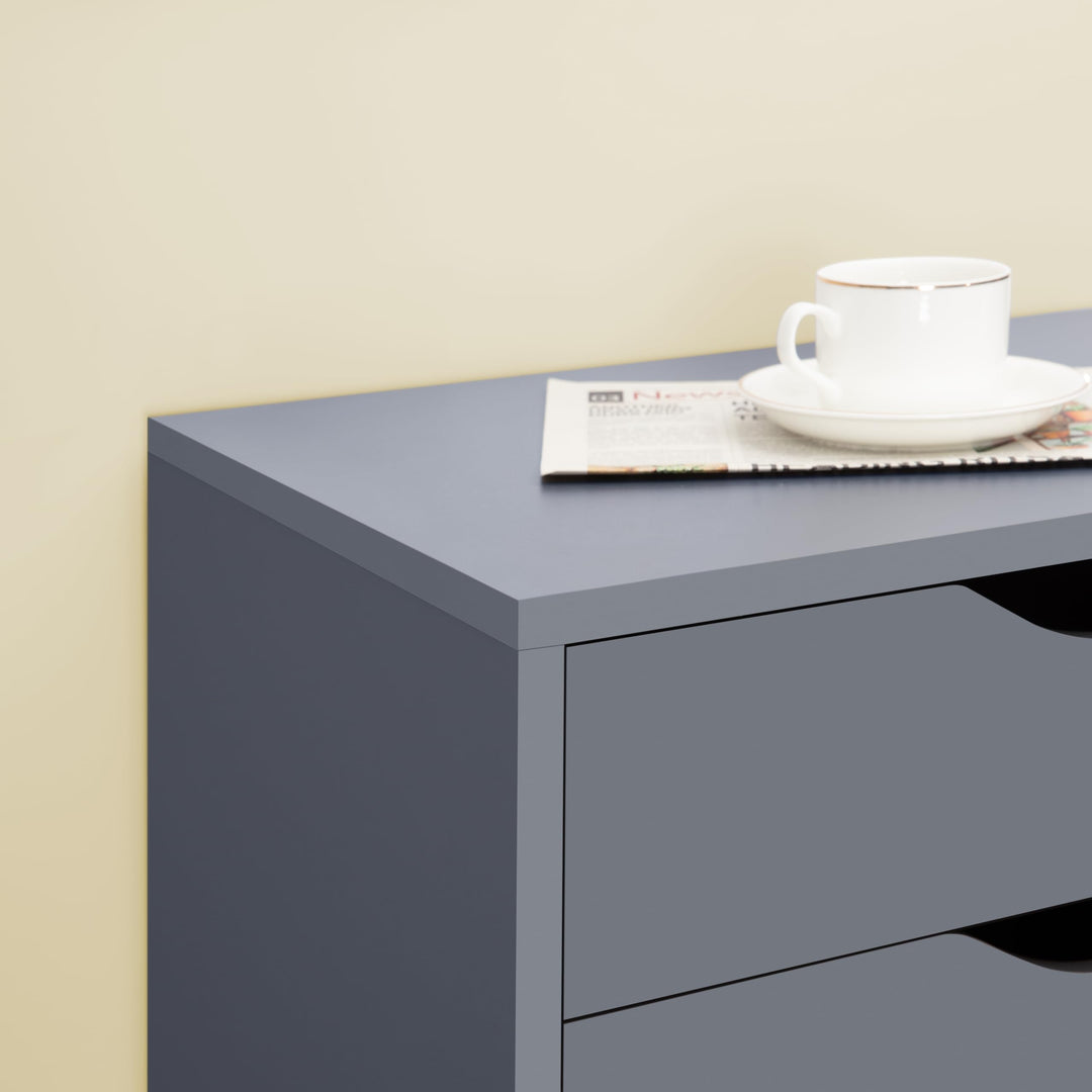 Bianca 9-Drawer Vertical Storage Cabinet with Tabletop - Gray