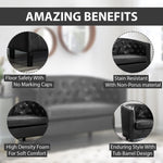 Load image into Gallery viewer, Emma Tufted Barrel Loveseat with Faux Leather Upholstery
