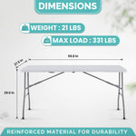 Load image into Gallery viewer, Rectangular Resin Folding Table with Carry Handle - 5 ft
