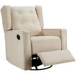 Load image into Gallery viewer, Odelia Swivel Rocker Recliner with Adjustable Footrest - Cream

