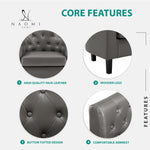 Load image into Gallery viewer, Emma Set of 2 Button-Tufted Faux Leather Barrel Chairs - Gray
