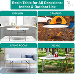 Load image into Gallery viewer, 5 Ft Bi-Fold Round Resin Folding Table with Steel Frame - Set of 2
