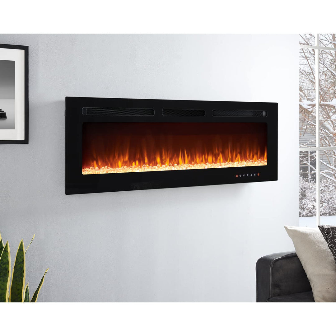 Alice Wall-Mount Electric Fireplace with 12 Flame Colors - 50 in
