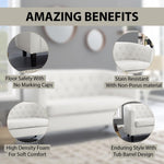 Load image into Gallery viewer, Emma Tufted Barrel Loveseat with Faux Leather Upholstery
