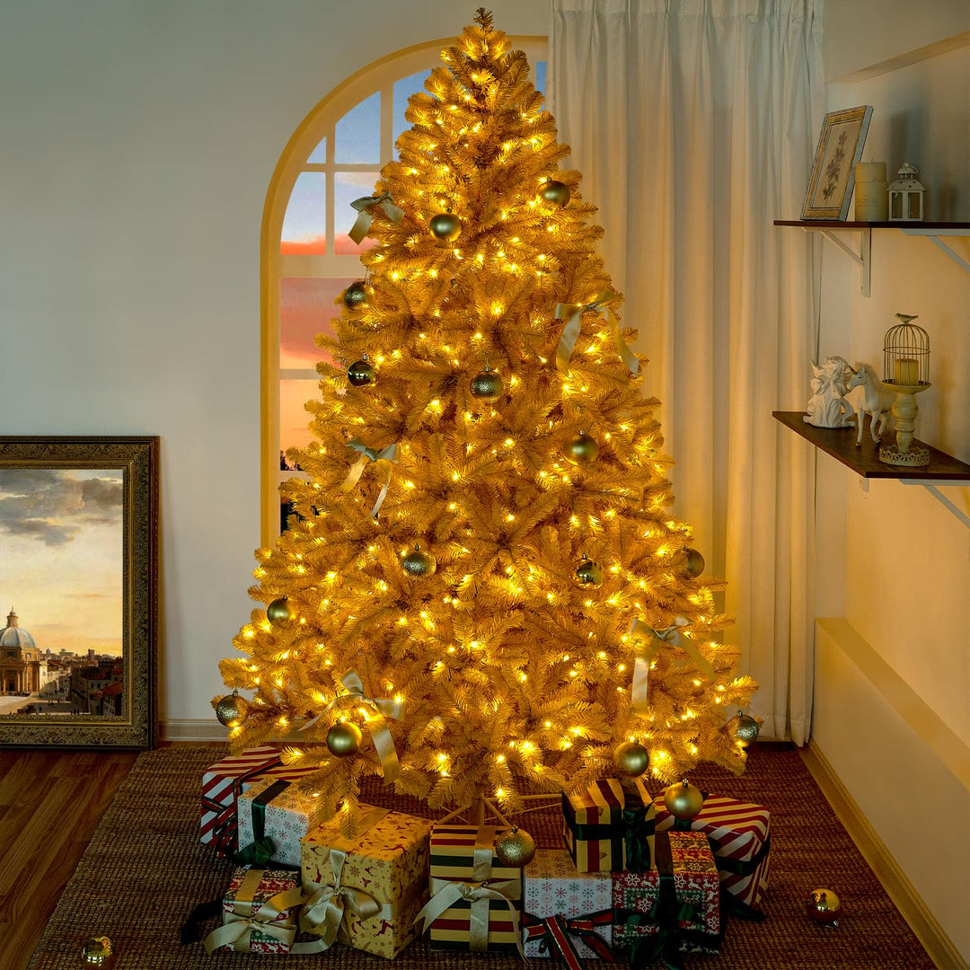 Maria Golden Pre-Lit Christmas Tree - 6.5 ft