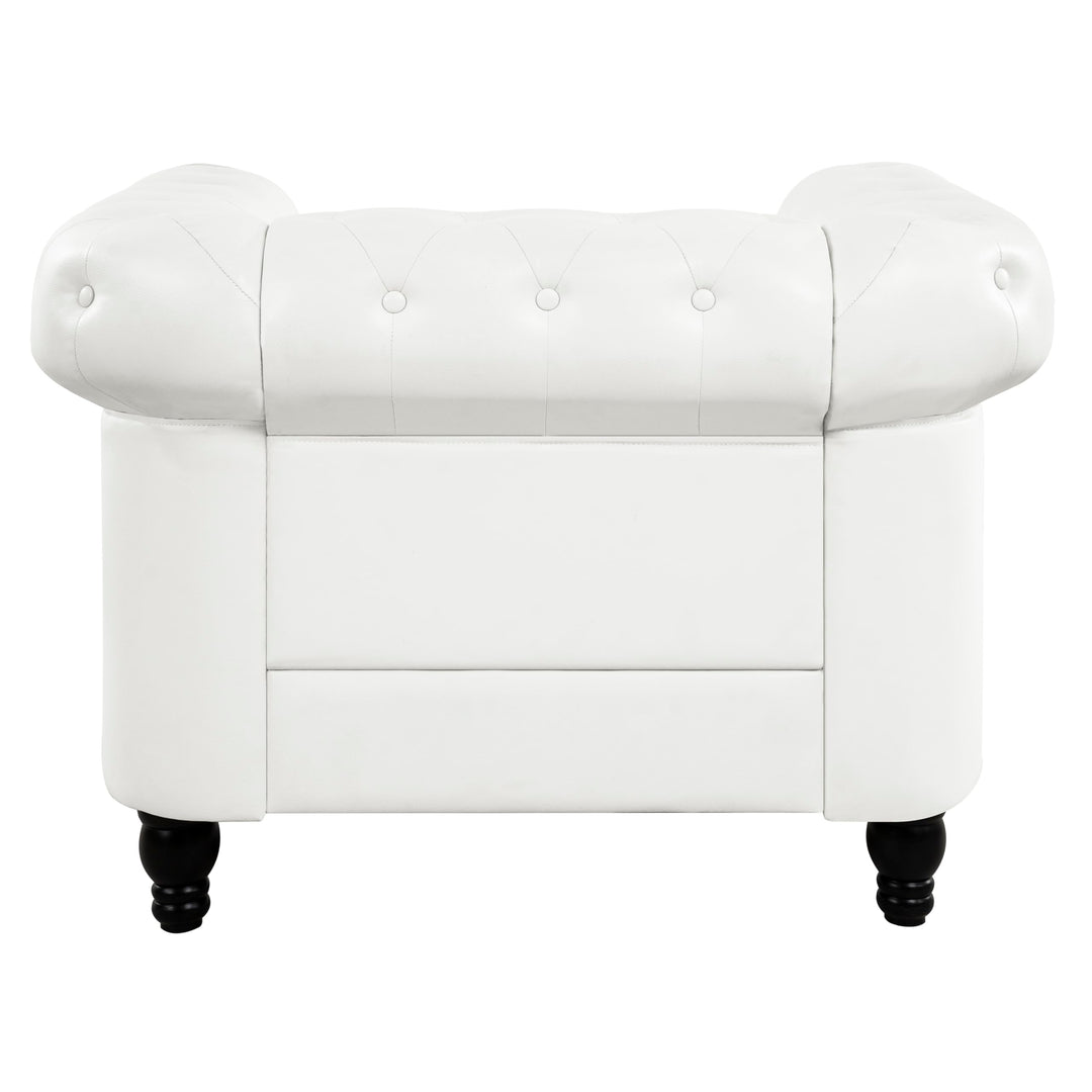 Emery Chesterfield Faux Leather Accent Chair