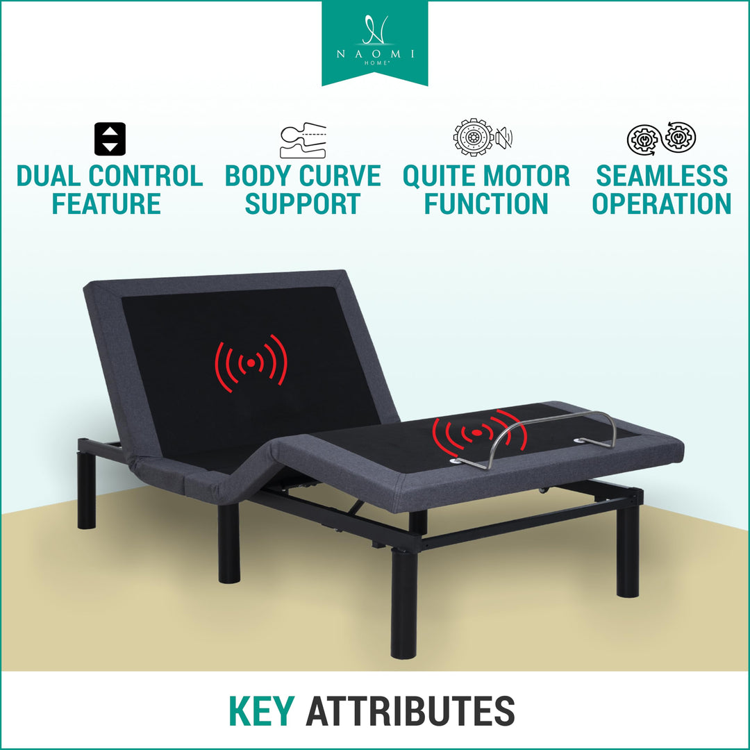 Idealbase Adjustable Bed Base with Massage & USB - Full
