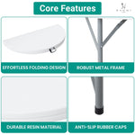 Load image into Gallery viewer, 5 Ft Round Bi-Fold Resin Folding Table with Carrying Handle
