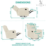 Load image into Gallery viewer, Odelia Swivel Rocker Recliner with Adjustable Footrest - Cream
