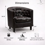 Load image into Gallery viewer, Emma Button-Tufted Faux Leather Barrel Accent Chair - Espresso
