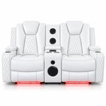 Load image into Gallery viewer, Chicago Power Reclining Loveseat with Built-In Speakers and LED Lights - White
