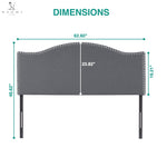 Load image into Gallery viewer, Catalina Upholstered Nailhead Headboard for Full Queen - Light Gray
