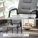 Load image into Gallery viewer, Mindy Reception Chair - Faux Leather Upholstery with Padded Arms - Gray / Set of 2
