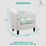 Load image into Gallery viewer, Emma Set of 2 Button-Tufted Faux Leather Barrel Chairs - White
