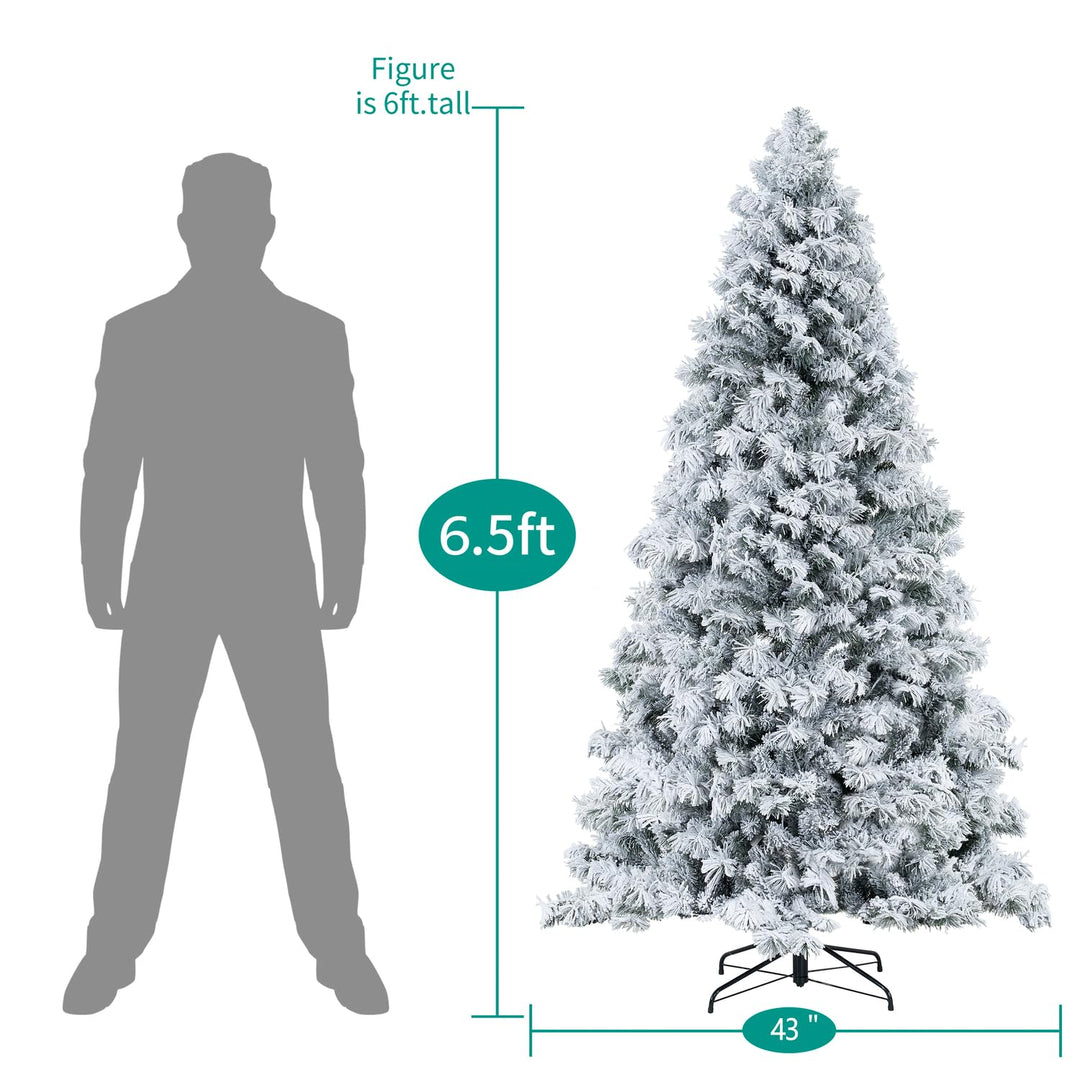 Skylar Snow Flocked Alaskan Pine Tree - 7.5 ft