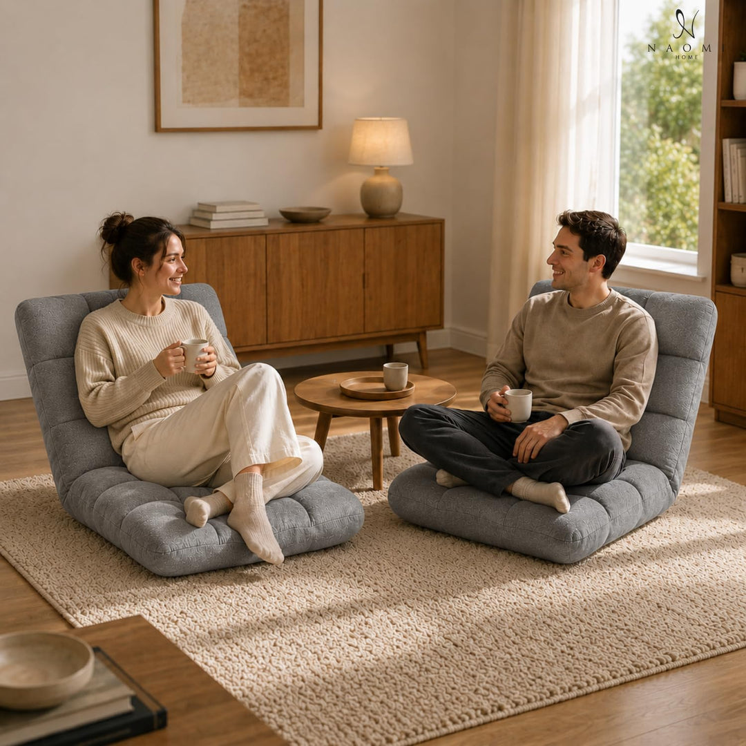 Desmond Adjustable Floor Chair with 14 Reclining Positions - Gray