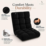 Load image into Gallery viewer, Desmond Adjustable Floor Chair with 14 Reclining Positions - Black
