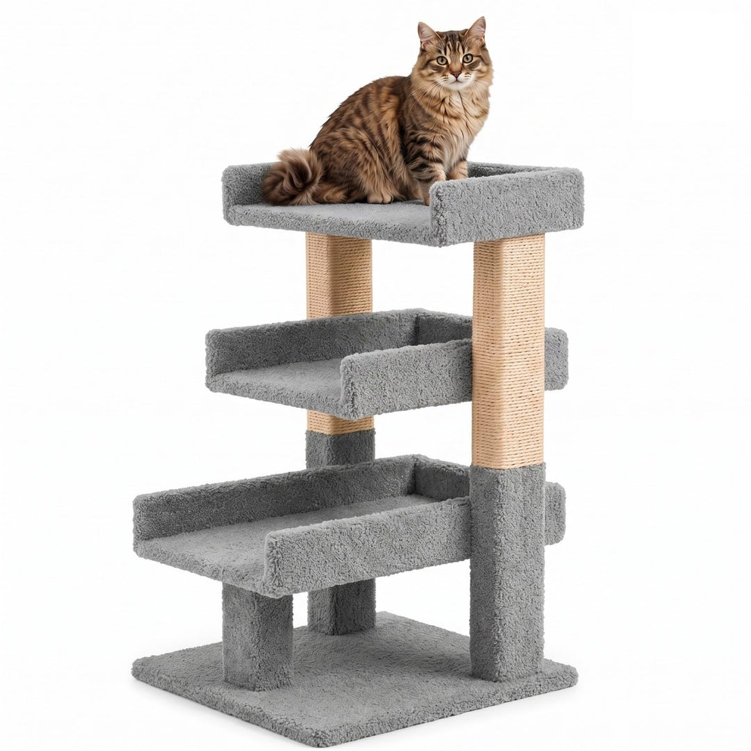Nala Large Cat Tree with Sisal Scratching Posts – Gray