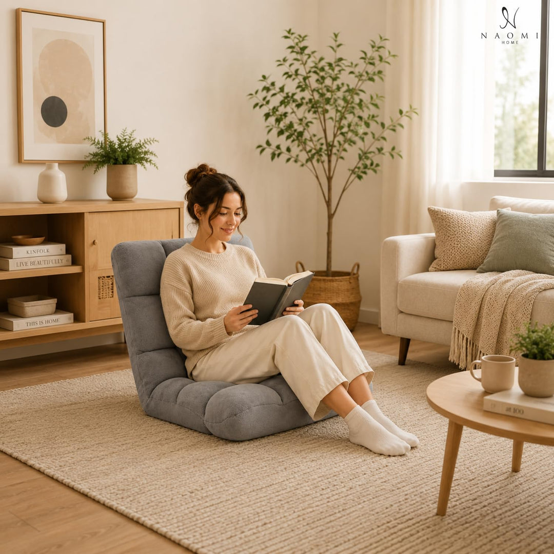 Desmond Adjustable Floor Chair with 14 Reclining Positions - Gray