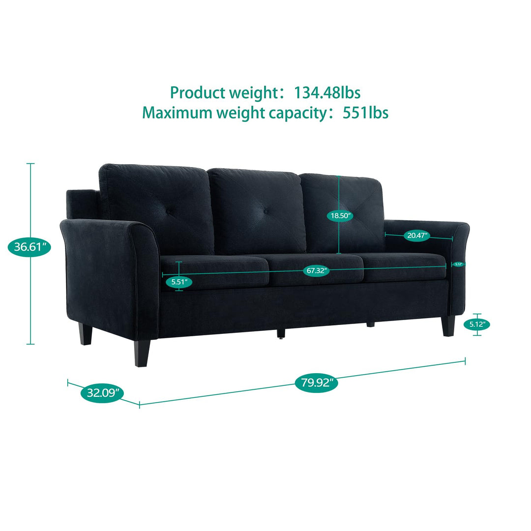 Raelynn Button Tufted Microfiber Sofa