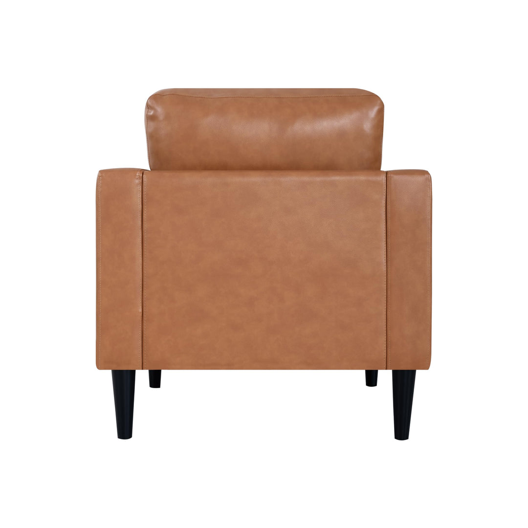 Marisa Genuine Leather Mid-Century Accent Chair