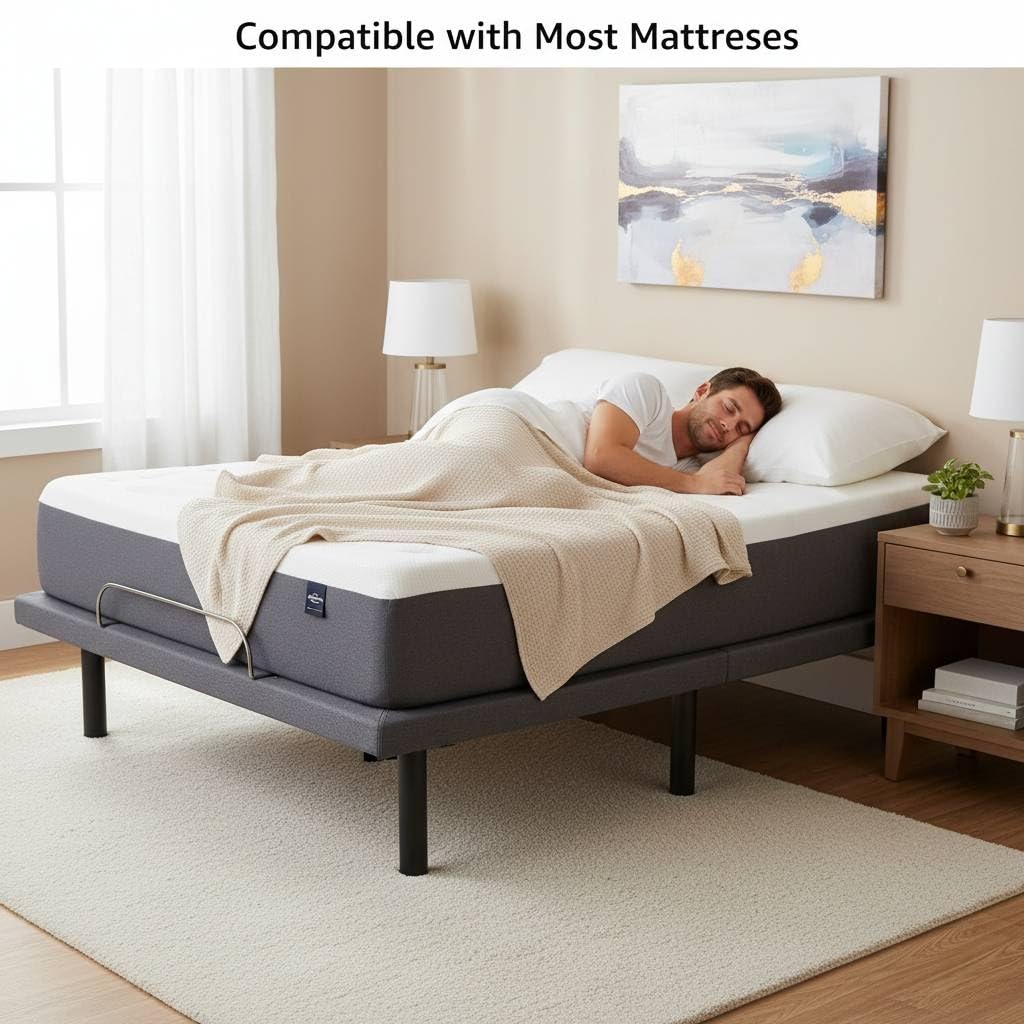 Idealbase Adjustable Bed Base with Massage & USB - Twin XL