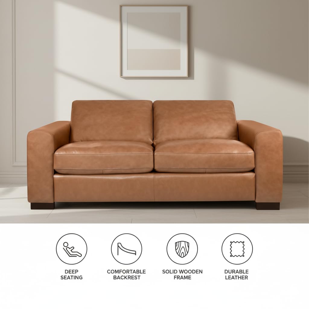 Freya Genuine Leather Oversized Loveseat