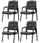 Load image into Gallery viewer, Mindy Reception Chair - Faux Leather Upholstery with Padded Arms - Black / Set of 4
